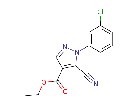 Molecular Structure of 98476-16-5 (ethyl 1-(3-chlorophenyl)-5-cyano-1H-pyrazole-4-carboxylate)