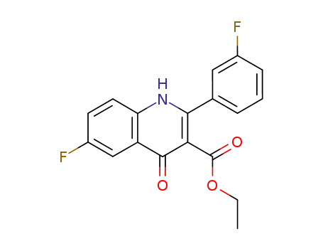 Molecular Structure of 828264-23-9 (3-Quinolinecarboxylic acid,
6-fluoro-2-(3-fluorophenyl)-1,4-dihydro-4-oxo-, ethyl ester)