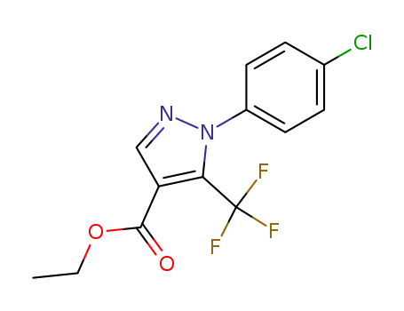 Molecular Structure of 112055-36-4 (ETHYL 1-(4-CHLOROPHENYL)-5-(TRIFLUOROMETHYL)-1H-PYRAZOLE-4-CARBOXYLATE)