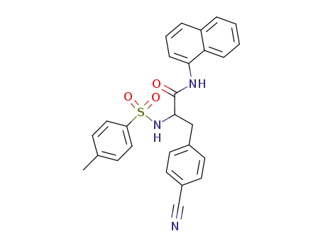 Molecular Structure of 80852-66-0 (3-(4-Cyano-phenyl)-N-naphthalen-1-yl-2-(toluene-4-sulfonylamino)-propionamide)