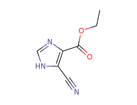Molecular Structure of 59253-74-6 (1H-Imidazole-5-carboxylic acid, 4-cyano-, ethyl ester)