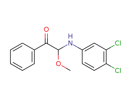 Molecular Structure of 79807-21-9 (Ethanone, 2-[(3,4-dichlorophenyl)amino]-2-methoxy-1-phenyl-)