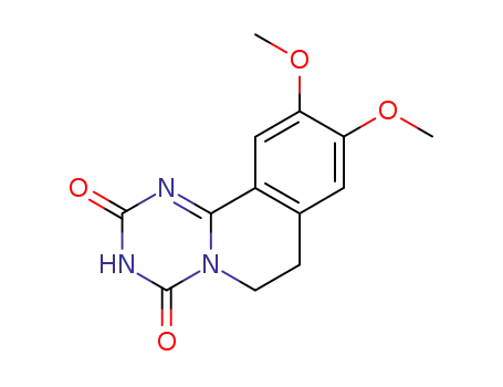 Molecular Structure of 85686-51-7 (2H-1,3,5-Triazino[2,1-a]isoquinoline-2,4(3H)-dione,
6,7-dihydro-9,10-dimethoxy-)