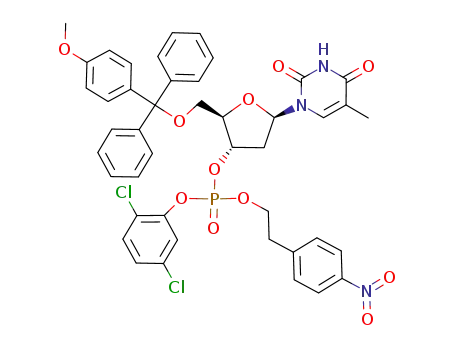 3'-Thymidylic acid, 5'-O-[(4-methoxyphenyl)diphenylmethyl]-,
2,5-dichlorophenyl 2-(4-nitrophenyl)ethyl ester