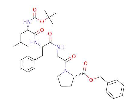 Molecular Structure of 112302-78-0 (L-Proline,
1-[N-[N-[N-[(1,1-dimethylethoxy)carbonyl]-L-leucyl]-L-phenylalanyl]glycyl]-
, phenylmethyl ester)