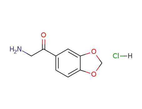 Molecular Structure of 38061-34-6 (2-AMINO-1-BENZO[1,3]DIOXOL-5-YL-ETHANONE HYDROCHLORIDE)