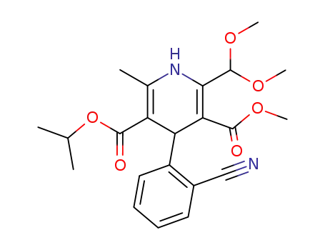 3,5-Pyridinedicarboxylic acid,
4-(2-cyanophenyl)-2-(dimethoxymethyl)-1,4-dihydro-6-methyl-, 3-methyl
5-(1-methylethyl) ester