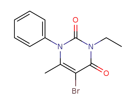 Molecular Structure of 32000-74-1 (2,4(1H,3H)-Pyrimidinedione, 5-bromo-3-ethyl-6-methyl-1-phenyl-)