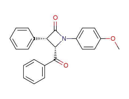 Molecular Structure of 106824-04-8 (2-Azetidinone, 4-benzoyl-1-(4-methoxyphenyl)-3-phenyl-, cis-)