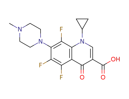 3-Quinolinecarboxylic acid,
1-cyclopropyl-5,6,8-trifluoro-1,4-dihydro-7-(4-methyl-1-piperazinyl)-4-ox
o-