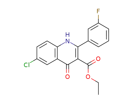 Molecular Structure of 828264-26-2 (3-Quinolinecarboxylic acid,
6-chloro-2-(3-fluorophenyl)-1,4-dihydro-4-oxo-, ethyl ester)