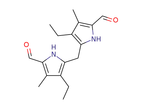 Molecular Structure of 967-68-0 (1H-Pyrrole-2-carboxaldehyde, 5,5'-methylenebis[4-ethyl-3-methyl-)