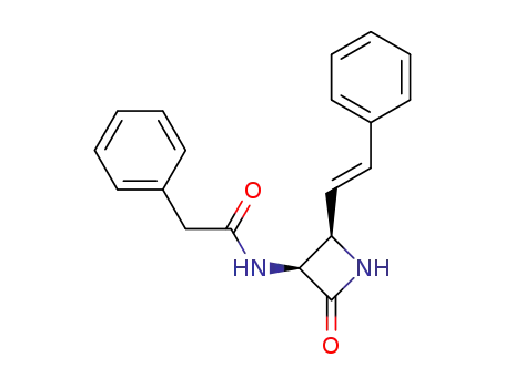 Molecular Structure of 111540-27-3 (Benzeneacetamide, N-[2-oxo-4-(2-phenylethenyl)-3-azetidinyl]-, cis-)