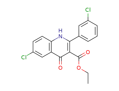 Molecular Structure of 828264-27-3 (3-Quinolinecarboxylic acid,
6-chloro-2-(3-chlorophenyl)-1,4-dihydro-4-oxo-, ethyl ester)