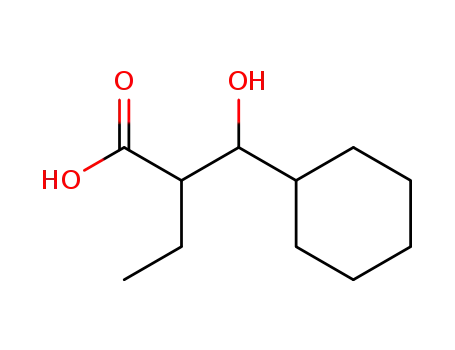 Molecular Structure of 114049-45-5 (3-cyclohexyl-3-hydroxy-2-ethylpropanoic acid)