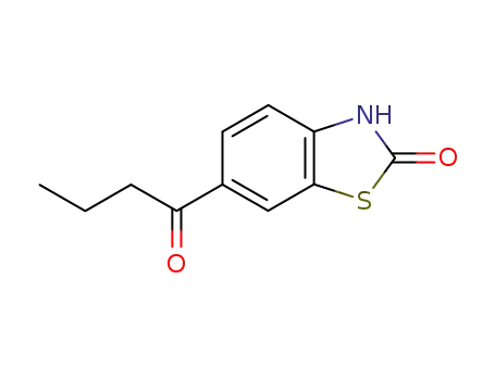 Molecular Structure of 133044-37-8 (2(3H)-Benzothiazolone,6-(1-oxobutyl)-(9CI))
