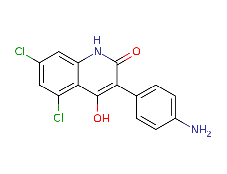 2(1H)-Quinolinone, 3-(4-aminophenyl)-5,7-dichloro-4-hydroxy-