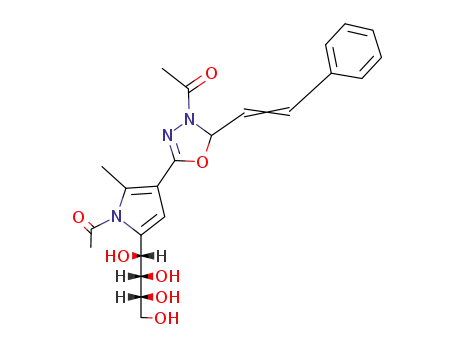 1,3,4-Oxadiazole,
3-acetyl-5-[1-acetyl-2-methyl-5-(1,2,3,4-tetrahydroxybutyl)-1H-pyrrol-3-yl
]-2,3-dihydro-2-(2-phenylethenyl)-