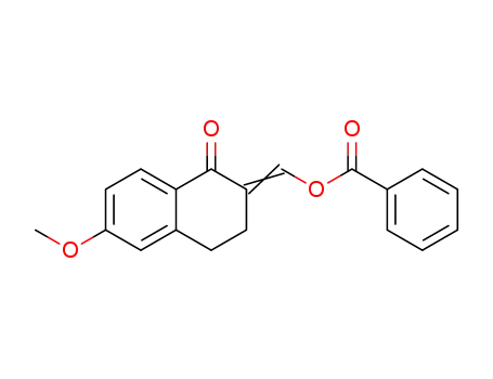 Molecular Structure of 29113-13-1 ((6-methoxy-1-oxo-tetralin-2-ylidene)methyl benzoate)