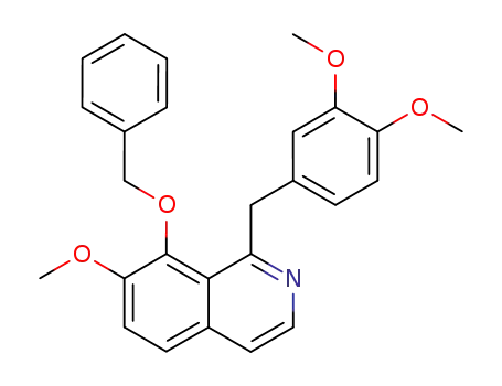 Molecular Structure of 38868-55-2 (Isoquinoline,
1-[(3,4-dimethoxyphenyl)methyl]-7-methoxy-8-(phenylmethoxy)-)