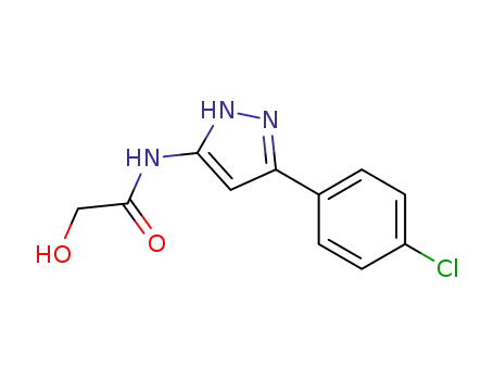 Molecular Structure of 1160285-30-2 (N-(3-(4-chlorophenyl)-1H-pyrazol-5-yl)-2-hydroxyacetamide)