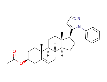 Molecular Structure of 10163-93-6 ((3beta,17beta)-17-(1-phenyl-1H-pyrazol-5-yl)androst-5-en-3-yl acetate)