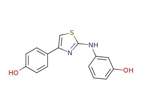 Molecular Structure of 758688-95-8 (3-(4-(4-hydroxyphenyl)thiazol-2-ylamino)phenol)