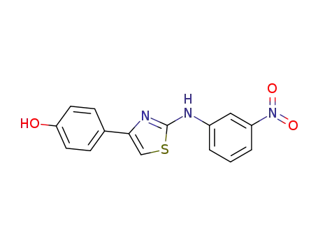 Molecular Structure of 824945-93-9 (4-(2-(3-nitrophenylamino)thiazol-4-yl)phenol)