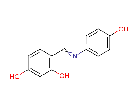 Molecular Structure of 111279-02-8 (4-{(E)-[(4-hydroxyphenyl)imino]methyl}benzene-1,3-diol)