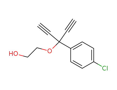 Molecular Structure of 1207551-07-2 (2-[1-(4-chloro-phenyl)-1-ethynyl-prop-2-ynyloxy]-ethanol)