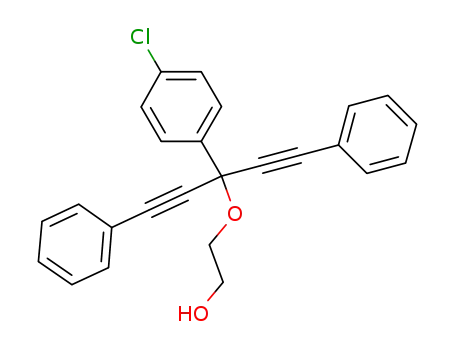 Molecular Structure of 1207551-12-9 (2-[1-(4-chloro-phenyl)-3-phenyl-1-phenylethynyl-prop-2-ynyloxy]ethanol)