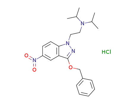 Molecular Structure of 1202553-16-9 (3-benzyloxy-1-(2-diisopropylaminoethyl)-5-nitro-1H-indazole hydrochloride)