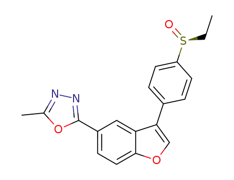 Molecular Structure of 1005203-17-7 (s-1,3,4-Oxadiazole, 2-[3-[4-(ethylsulfinyl)phenyl]-5-benzofuranyl]-5-Methyl-)