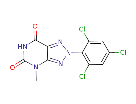 Molecular Structure of 919833-02-6 (2H-1,2,3-Triazolo[4,5-d]pyrimidine-5,7(4H,6H)-dione,
4-methyl-2-(2,4,6-trichlorophenyl)-)