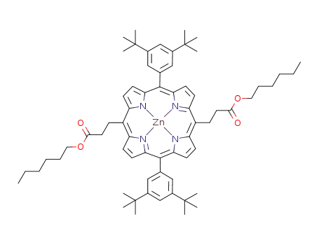di-n-hexyl 3,3'-[10,20-bis(3,5-di-tertbutylphenyl)porphyrinate(zinc)-5,15-diyl]dipropanoate