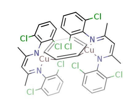 μ-Benzenebis[N,N'-(1,3-dimethyl-1,3-propanediylidene)bis(2,6-dichlorobenzen aminato)] dicopper(I), benzene adduct