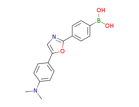 Molecular Structure of 380499-66-1 (4-[5-(4-DIMETHYLAMINOPHENYL)OXAZOL-2-YL]BENZENEBORONIC ACID 97)