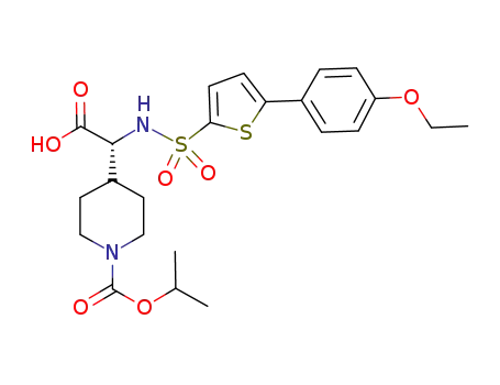 Molecular Structure of 458559-34-7 (4-Piperidineacetic acid, α-[[[5-(4-ethoxyphenyl)-2-thienyl]sulfonyl]amino]-1-[(1-methylethoxy)carbonyl]-, (αR)-)