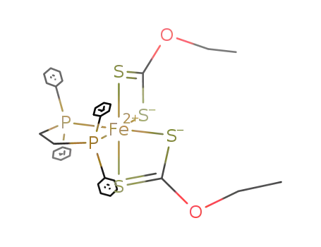 Molecular Structure of 1180915-75-6 ([Fe(diphenylphosphinoethane)(ethyl xanthate)2])