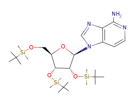 Molecular Structure of 147212-86-0 (4-Amino-1-(2’,3’,5’-tri-O-tert-butyldimethylsilyl--D-ribofuranosyl)-imidazo[4,5-a]pyridine)