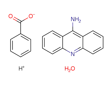 Molecular Structure of 1272425-77-0 (9-aminoacridiniun benzoate monohydrate)