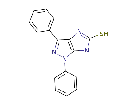 Molecular Structure of 90012-57-0 (Imidazo[4,5-c]pyrazole-5(1H)-thione, 4,6-dihydro-1,3-diphenyl-)