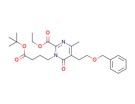 ethyl 5-(2-(benzyloxy)ethyl)-3-(3-(tert-butoxycarbonyl)propyl)-6-methyl-3H-pyrimidin-4-one-2-carboxylate