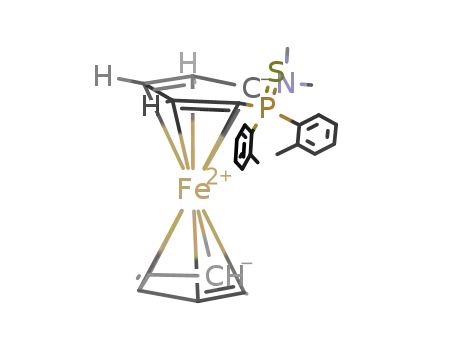 Molecular Structure of 1262899-12-6 ((S)-(+)-2-di-ortho-tolyl-phosphinothioyl-1-dimethylaminoferrocene)
