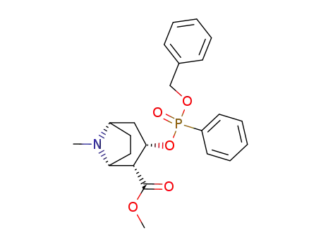 Molecular Structure of 148533-52-2 ((1R,2R,3S,5S)-methyl 3-(((benzyloxy)(phenyl)phosphoryl)oxy)-8-methyl-8-azabicyclo[3.2.1]octane-2-carboxylate)