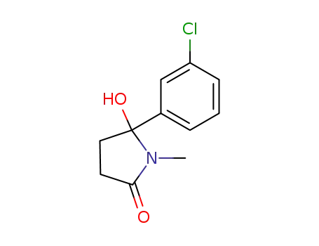 Molecular Structure of 93040-74-5 (5-(3-chlorophenyl)-5-hydroxy-1-methylpyrrolidin-2-one)