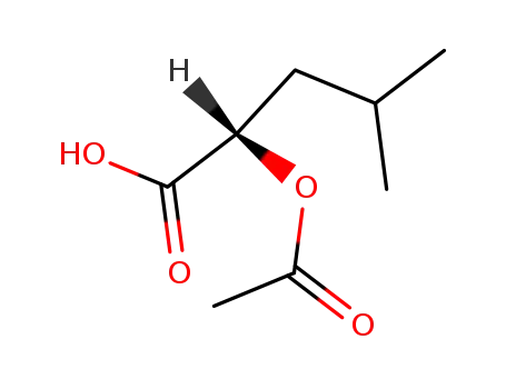 Molecular Structure of 3069-50-9 (Pentanoic acid, 2-(acetyloxy)-4-methyl-, (2S)-)