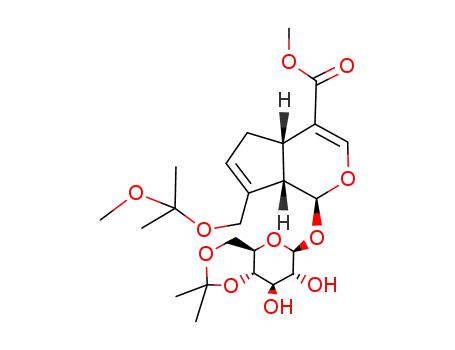 Molecular Structure of 256221-80-4 (4',6'-isopropylidene-10-O-(1-methyl-1-methoxyethyl)-geniposide)