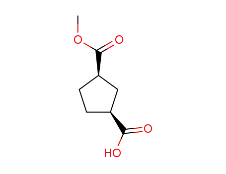 Molecular Structure of 96443-42-4 (1,3-Cyclopentanedicarboxylicacid, 1-methyl ester, (1R,3S)-)