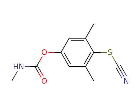 Molecular Structure of 6074-44-8 (Thiocyanic acid, 2,6-dimethyl-4-[[(methylamino)carbonyl]oxy]phenyl
ester)